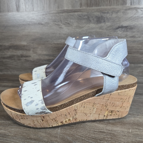 Stylish Blue Wedge Sandals - Picture 5 of 13